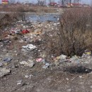 Der Fluss, der an das Roma-Viertel grenzt, ist mit Müll verschmutzt. (Foto: Steffi Unsleber)